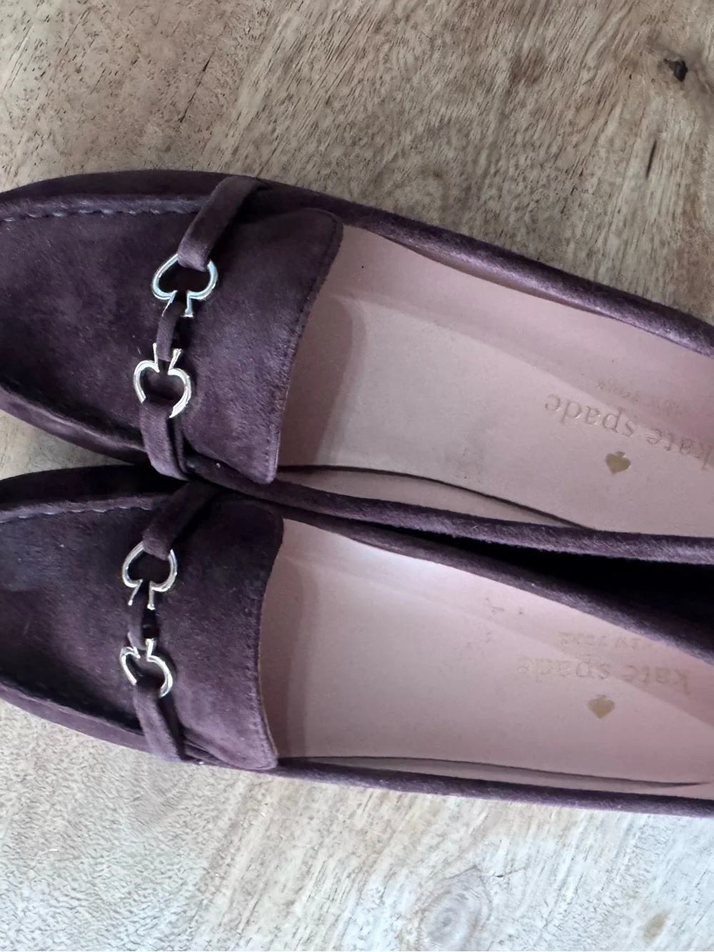 Kate spade brown leather suede loafers